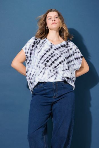 Moda za polnejše Bluza kratkih rukava V ovratnika plus velikost, xxl, Ulla Popken in Johann Popken (JP1880)