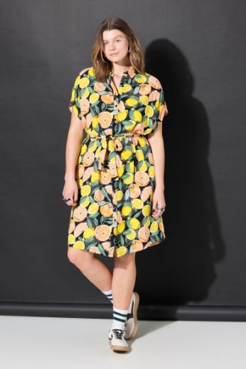 Moda za polnejše Haljina midi kratkih rukava plus velikost, xxl, Ulla Popken in Johann Popken (JP1880)