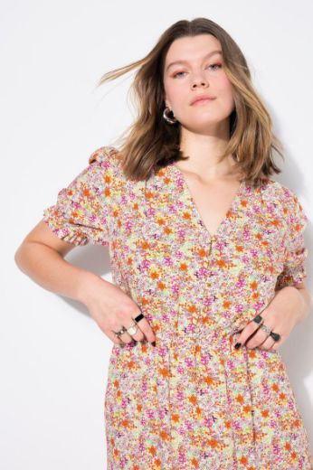 Moda za polnejše Haljina kratkih rukava A kroja plus velikost, xxl, Ulla Popken in Johann Popken (JP1880)