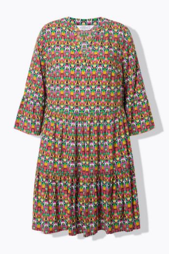 Moda za polnejše Haljina 3/4 rukava na volane plus velikost, xxl, Ulla Popken in Johann Popken (JP1880)
