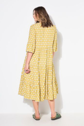 Moda za polnejše Haljina maxi 3/4 rukava na volane plus velikost, xxl, Ulla Popken in Johann Popken (JP1880)
