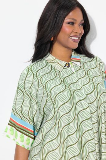 Moda za polnejše Bluza Slinky kratkih rukava plus velikost, xxl, Ulla Popken in Johann Popken (JP1880)