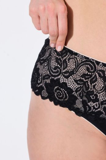 Moda za polnejše Gaćice tange visokog struka  s čipkom plus velikost, xxl, Ulla Popken in Johann Popken (JP1880)