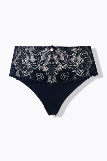 Moda za polnejše Gaćice tange visokog struka  s čipkom plus velikost, xxl, Ulla Popken in Johann Popken (JP1880)