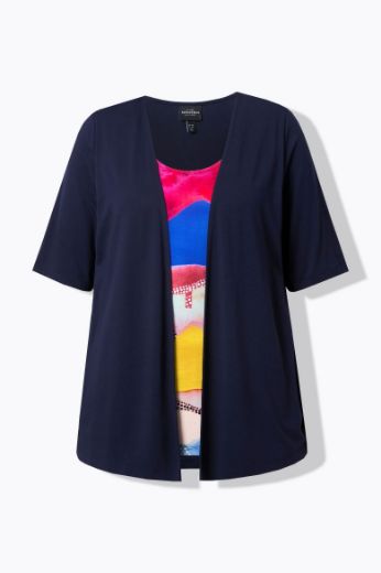 Moda za polnejše Majica 2 u 1 kratkih rukava plus velikost, xxl, Ulla Popken in Johann Popken (JP1880)
