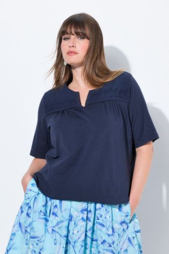 Moda za polnejše Majica kratkih rukava s naborima plus velikost, xxl, Ulla Popken in Johann Popken (JP1880)