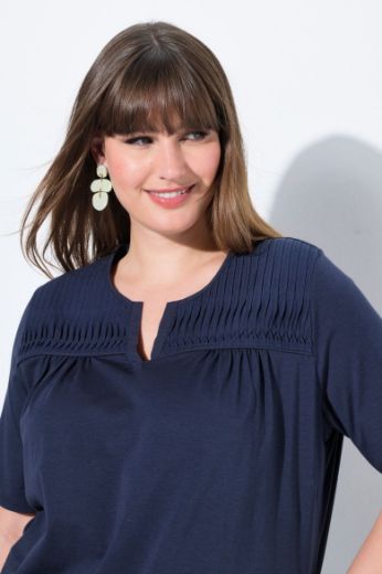 Moda za polnejše Majica kratkih rukava s naborima plus velikost, xxl, Ulla Popken in Johann Popken (JP1880)