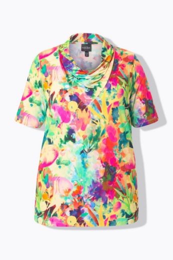 Moda za polnejše Majica kratkih rukava šarenog cvjetnog printa plus velikost, xxl, Ulla Popken in Johann Popken (JP1880)