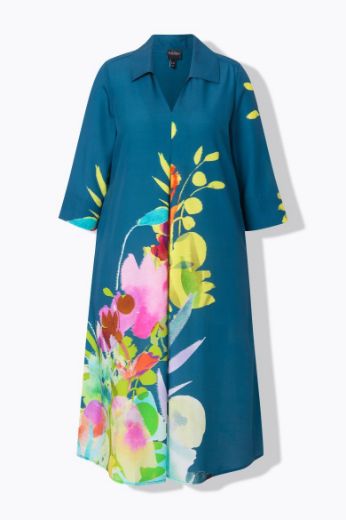 Moda za polnejše Haljina midi 3/4 rukava plus velikost, xxl, Ulla Popken in Johann Popken (JP1880)