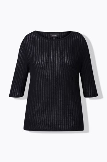Moda za polnejše Pulover pleteni polu rukava plus velikost, xxl, Ulla Popken in Johann Popken (JP1880)
