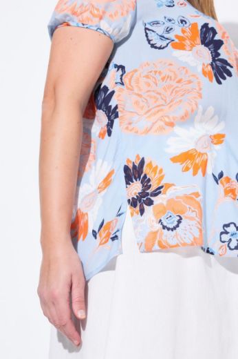 Moda za polnejše Bluza kratkih rukava V ovratnika plus velikost, xxl, Ulla Popken in Johann Popken (JP1880)