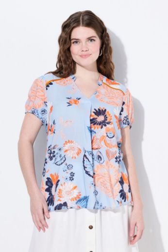 Moda za polnejše Bluza kratkih rukava V ovratnika plus velikost, xxl, Ulla Popken in Johann Popken (JP1880)