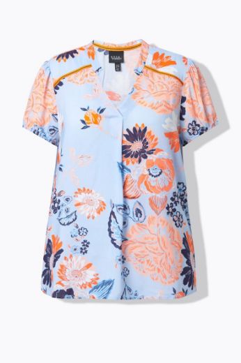 Moda za polnejše Bluza kratkih rukava V ovratnika plus velikost, xxl, Ulla Popken in Johann Popken (JP1880)