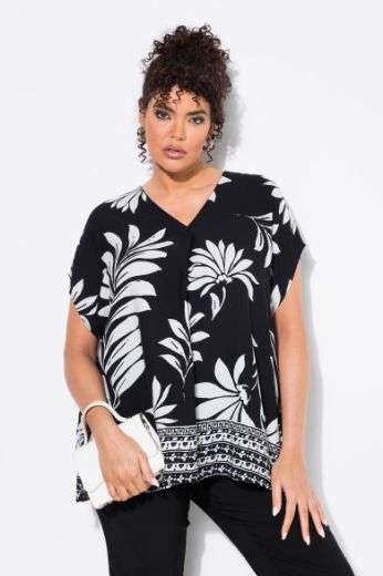 Moda za polnejše Bluza kratkih rukava V ovratnika plus velikost, xxl, Ulla Popken in Johann Popken (JP1880)