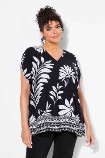 Moda za polnejše Bluza kratkih rukava V ovratnika plus velikost, xxl, Ulla Popken in Johann Popken (JP1880)
