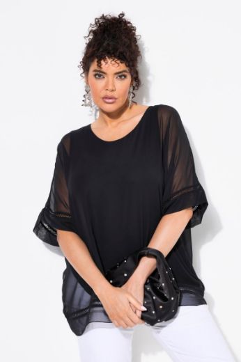 Moda za polnejše Bluza 3/4 rukava okruglog ovratnika plus velikost, xxl, Ulla Popken in Johann Popken (JP1880)