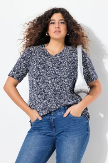 Moda za polnejše Majica kratkih rukava V ovratnika plus velikost, xxl, Ulla Popken in Johann Popken (JP1880)