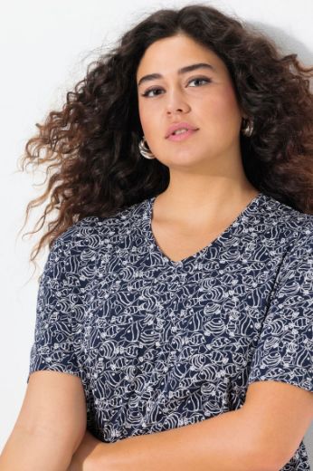 Moda za polnejše Majica kratkih rukava V ovratnika plus velikost, xxl, Ulla Popken in Johann Popken (JP1880)