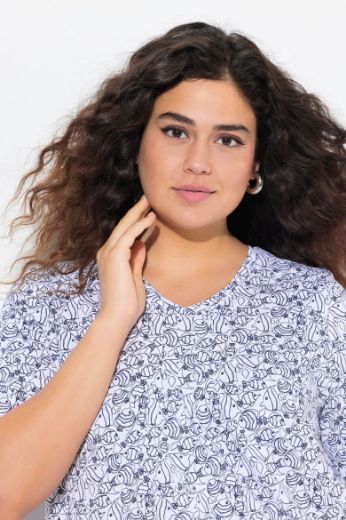 Moda za polnejše Majica kratkih rukava V ovratnika plus velikost, xxl, Ulla Popken in Johann Popken (JP1880)