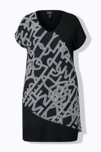 Moda za polnejše Haljina midi kratkih rukava V ovratnika plus velikost, xxl, Ulla Popken in Johann Popken (JP1880)