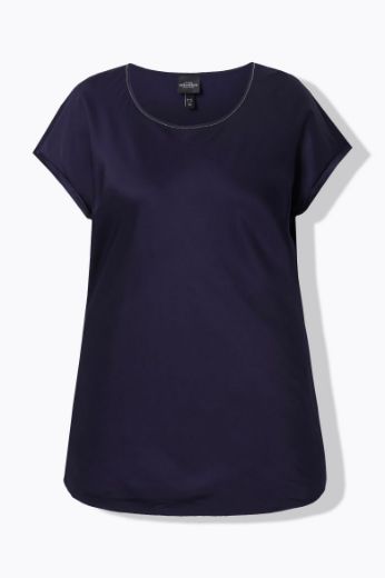Moda za polnejše Bluza kratkih rukava okruglog ovratnika plus velikost, xxl, Ulla Popken in Johann Popken (JP1880)