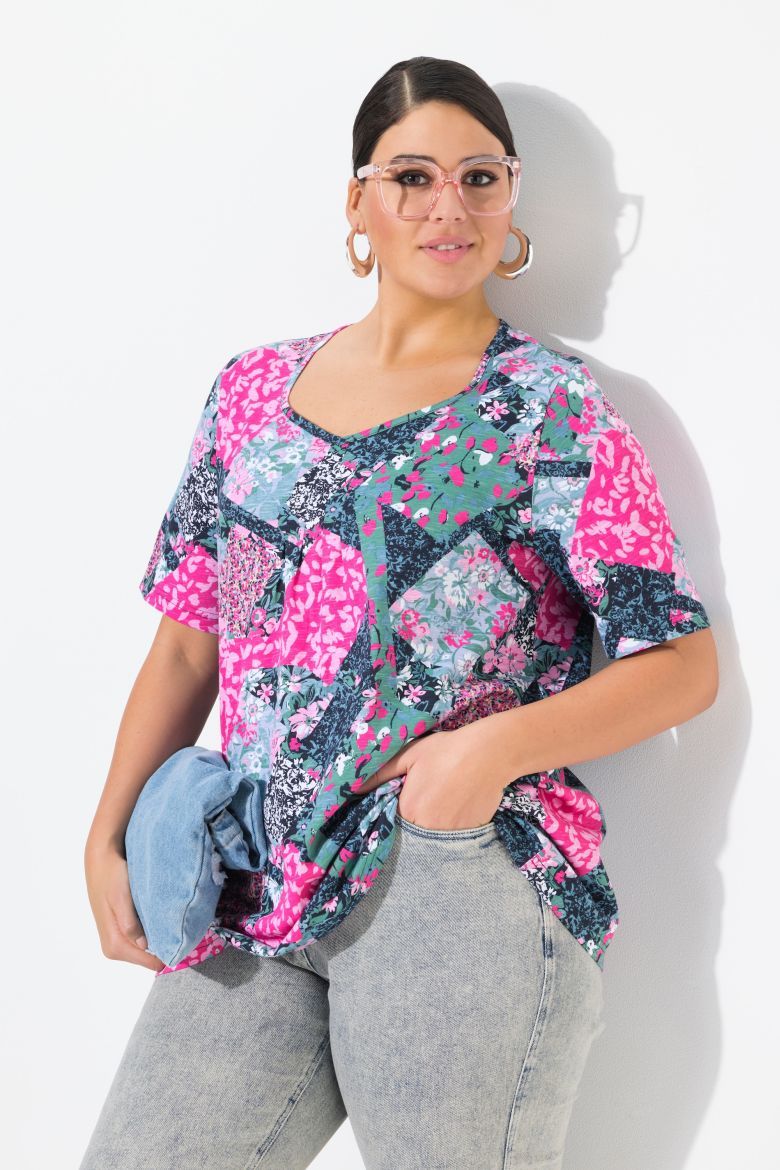 Moda za polnejše Majica kratkih rukava A kroja plus velikost, xxl, Ulla Popken in Johann Popken (JP1880)