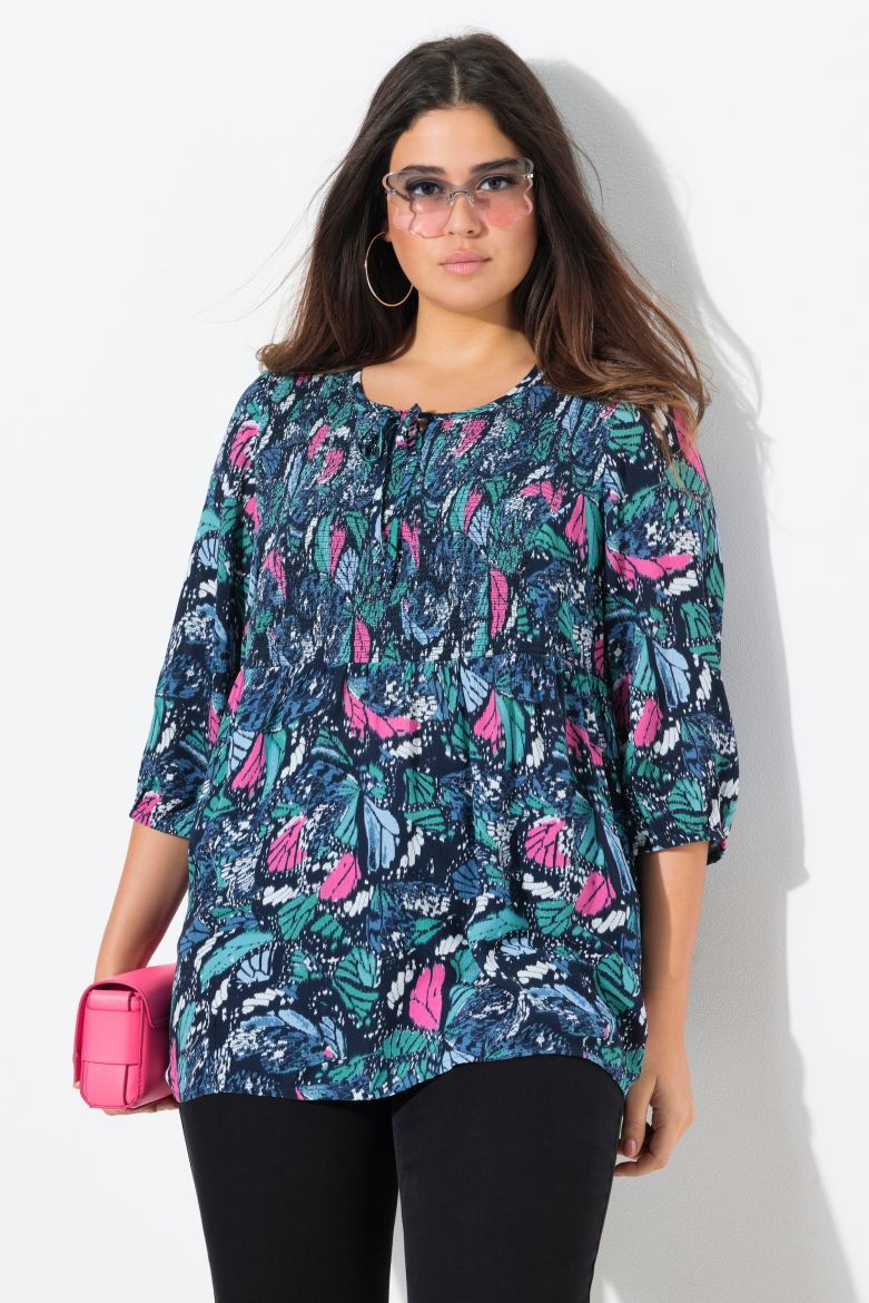 Moda za polnejše Bluza 3/4 rukava okruglog ovratnika plus velikost, xxl, Ulla Popken in Johann Popken (JP1880)