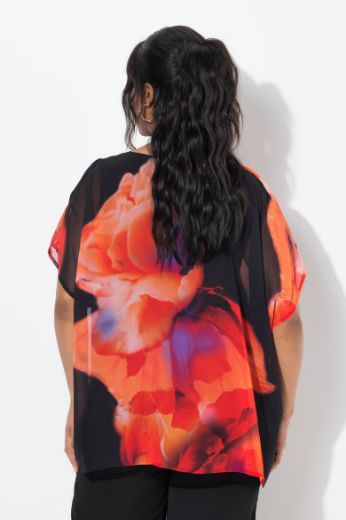 Moda za polnejše Bluza kratkih rukava V ovratnika plus velikost, xxl, Ulla Popken in Johann Popken (JP1880)