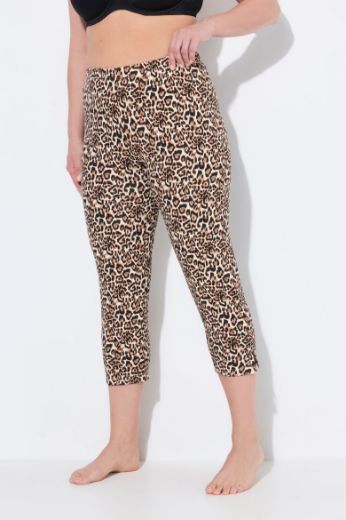 Moda za polnejše Hlače Capri s leopard uzorkom plus velikost, xxl, Ulla Popken in Johann Popken (JP1880)