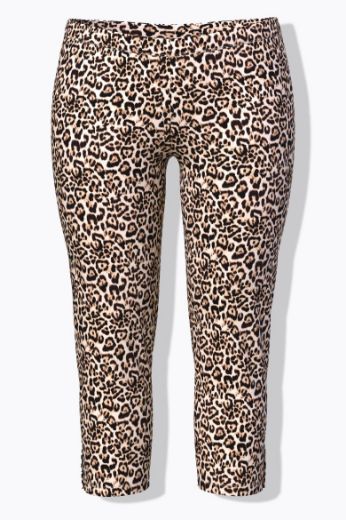 Moda za polnejše Hlače Capri s leopard uzorkom plus velikost, xxl, Ulla Popken in Johann Popken (JP1880)