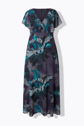Moda za polnejše Haljina maxi V ovratnika plus velikost, xxl, Ulla Popken in Johann Popken (JP1880)