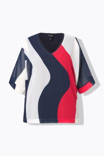 Moda za polnejše Majica 3/4 rukava V ovratnika plus velikost, xxl, Ulla Popken in Johann Popken (JP1880)