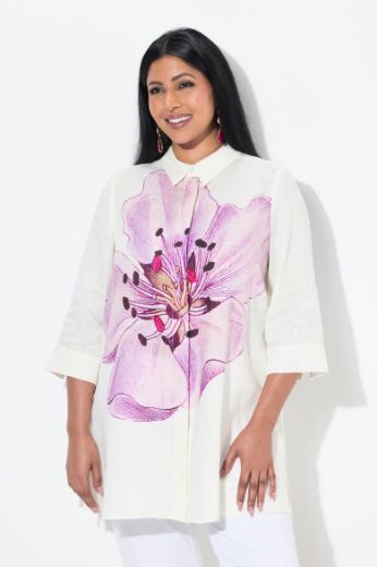 Moda za polnejše Bluza 3/4 rukava A kroja plus velikost, xxl, Ulla Popken in Johann Popken (JP1880)