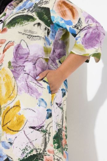 Moda za polnejše Haljina midi 3/4 rukava A kroja plus velikost, xxl, Ulla Popken in Johann Popken (JP1880)