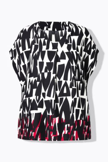 Moda za polnejše Bluza kratkih rukava V ovratnika plus velikost, xxl, Ulla Popken in Johann Popken (JP1880)