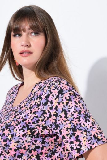Moda za polnejše Majica kratkih rukava V ovratnika plus velikost, xxl, Ulla Popken in Johann Popken (JP1880)