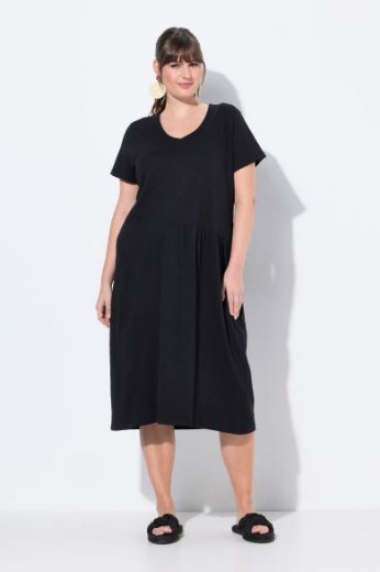 Moda za polnejše Haljina midi kratkih rukava V ovratnika plus velikost, xxl, Ulla Popken in Johann Popken (JP1880)