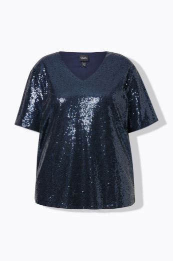 Moda za polnejše Bluza kratkih rukava V ovratnika plus velikost, xxl, Ulla Popken in Johann Popken (JP1880)