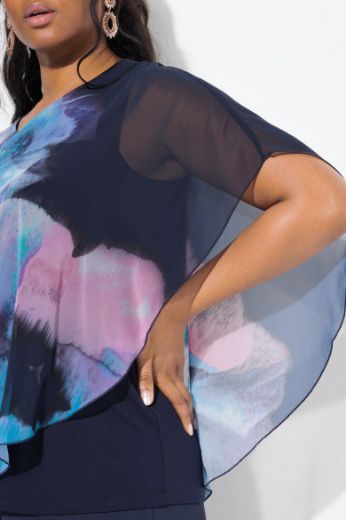 Moda za polnejše Bluza od šifona cvjetnog uzorka plus velikost, xxl, Ulla Popken in Johann Popken (JP1880)