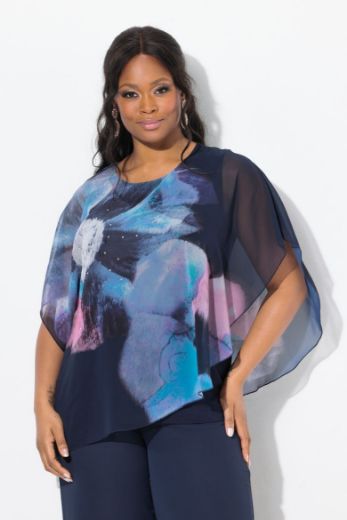 Moda za polnejše Bluza od šifona cvjetnog uzorka plus velikost, xxl, Ulla Popken in Johann Popken (JP1880)