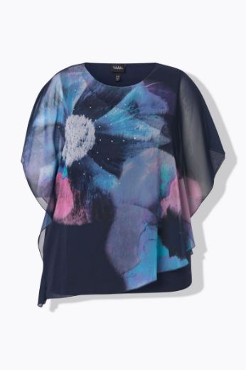 Moda za polnejše Bluza od šifona cvjetnog uzorka plus velikost, xxl, Ulla Popken in Johann Popken (JP1880)