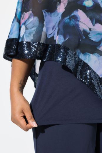 Moda za polnejše Bluza od šifona 3/4 rukava plus velikost, xxl, Ulla Popken in Johann Popken (JP1880)