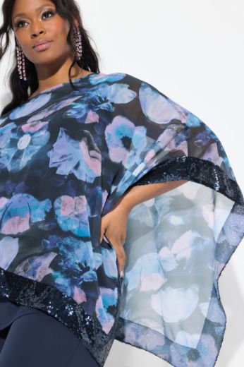 Moda za polnejše Bluza od šifona 3/4 rukava plus velikost, xxl, Ulla Popken in Johann Popken (JP1880)