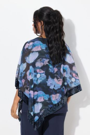 Moda za polnejše Bluza od šifona 3/4 rukava plus velikost, xxl, Ulla Popken in Johann Popken (JP1880)