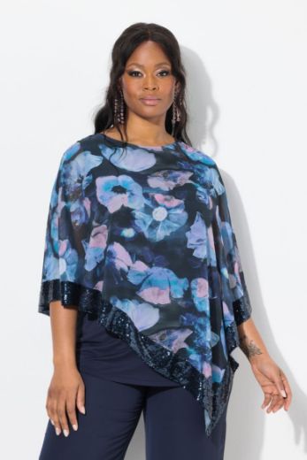 Moda za polnejše Bluza od šifona 3/4 rukava plus velikost, xxl, Ulla Popken in Johann Popken (JP1880)
