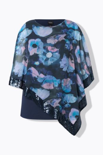 Moda za polnejše Bluza od šifona 3/4 rukava plus velikost, xxl, Ulla Popken in Johann Popken (JP1880)