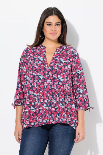 Moda za polnejše Bluza 3/4 rukava A kroja plus velikost, xxl, Ulla Popken in Johann Popken (JP1880)