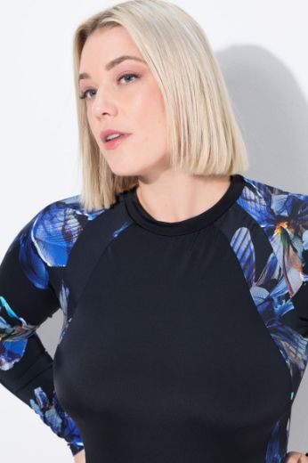 Moda za polnejše Kupaći kostim jednodijelni dugih rukava plus velikost, xxl, Ulla Popken in Johann Popken (JP1880)