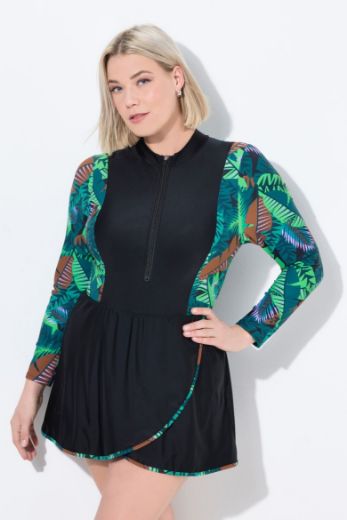 Moda za polnejše Kupaći kostim haljina dugih rukava plus velikost, xxl, Ulla Popken in Johann Popken (JP1880)