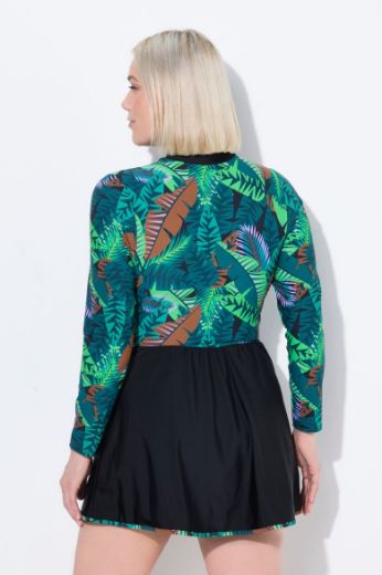 Moda za polnejše Kupaći kostim haljina dugih rukava plus velikost, xxl, Ulla Popken in Johann Popken (JP1880)